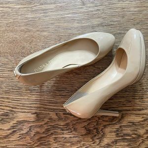 Leather Nude Patent Pumps (Size 4)
